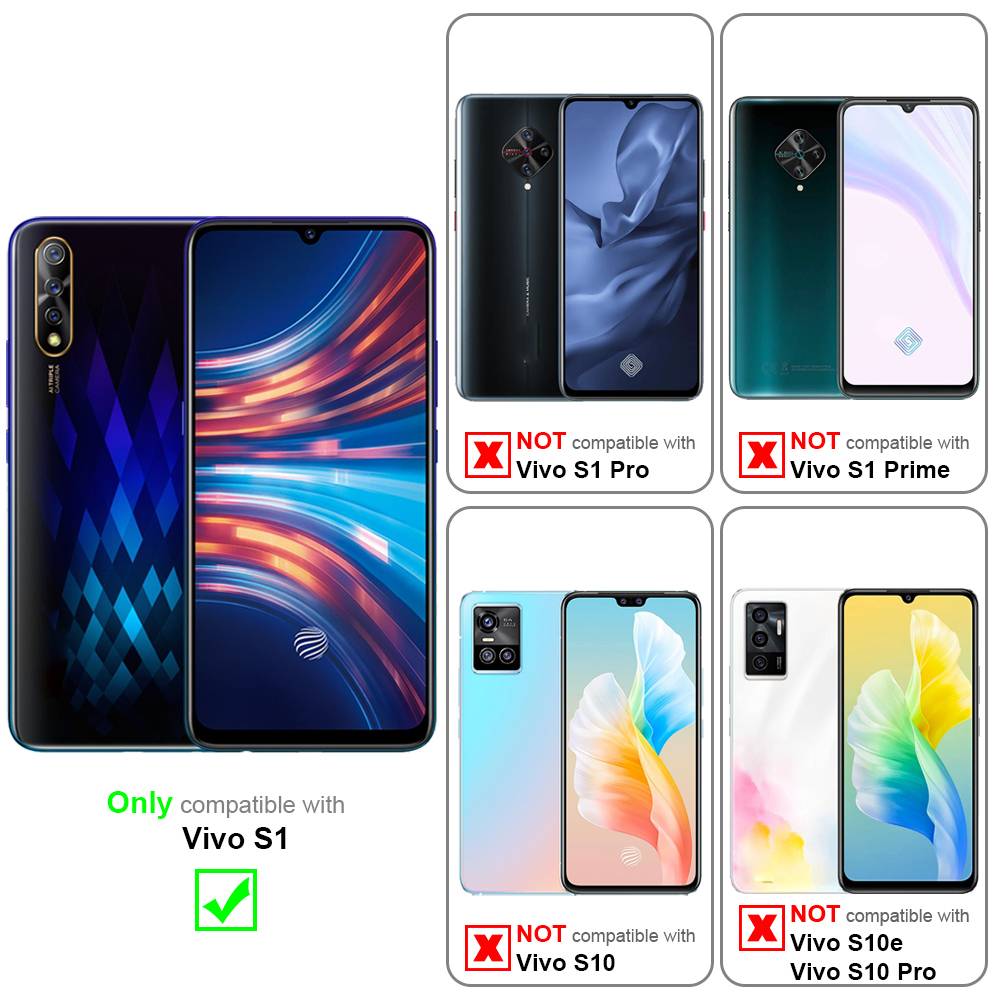 Cadorabo Panzerfolie für Vivo S1 Schutzfolie in Schwarz Vollbild Folie Tempered Display Schutzglas