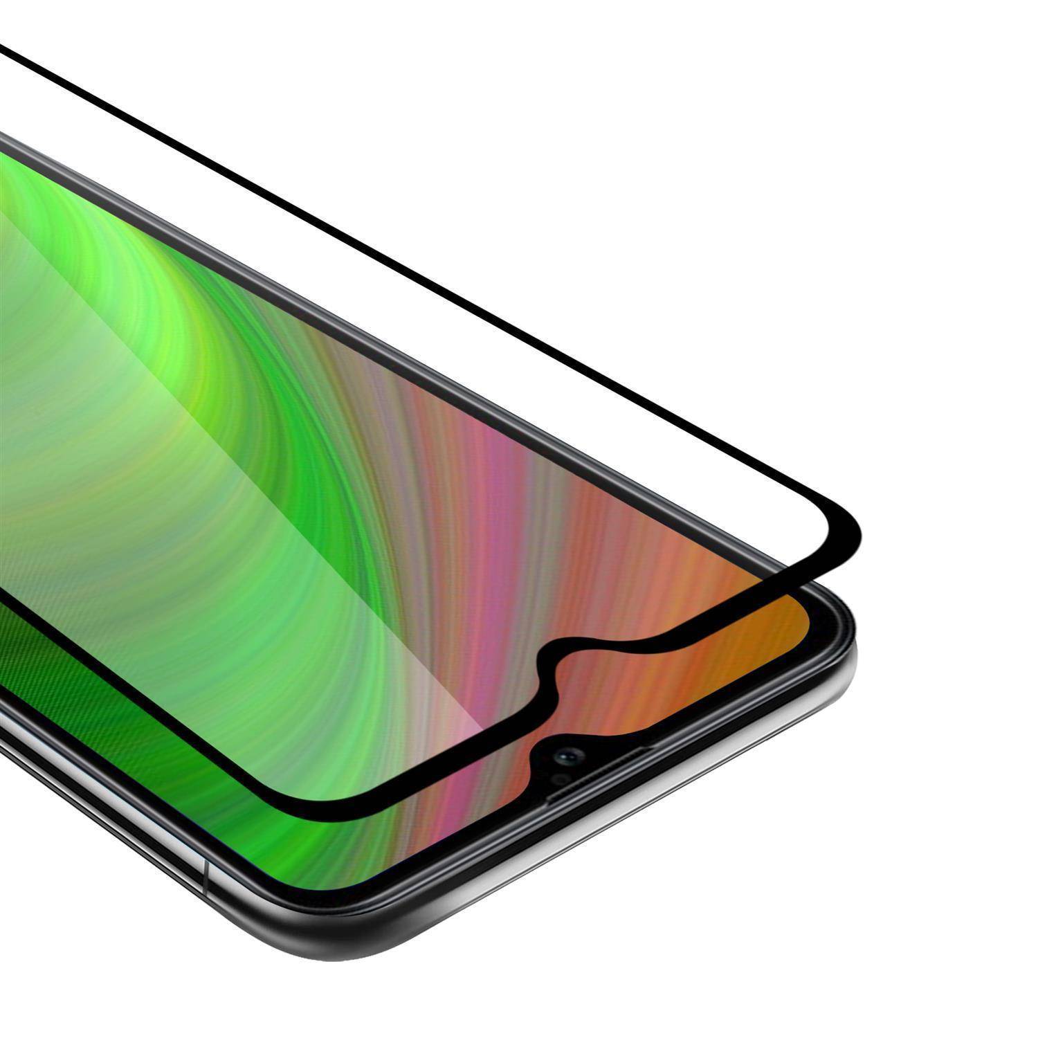 Cadorabo Panzerfolie für Samsung Galaxy A20s Schutzfolie in Schwarz Vollbild Folie Tempered Display Schutzglas