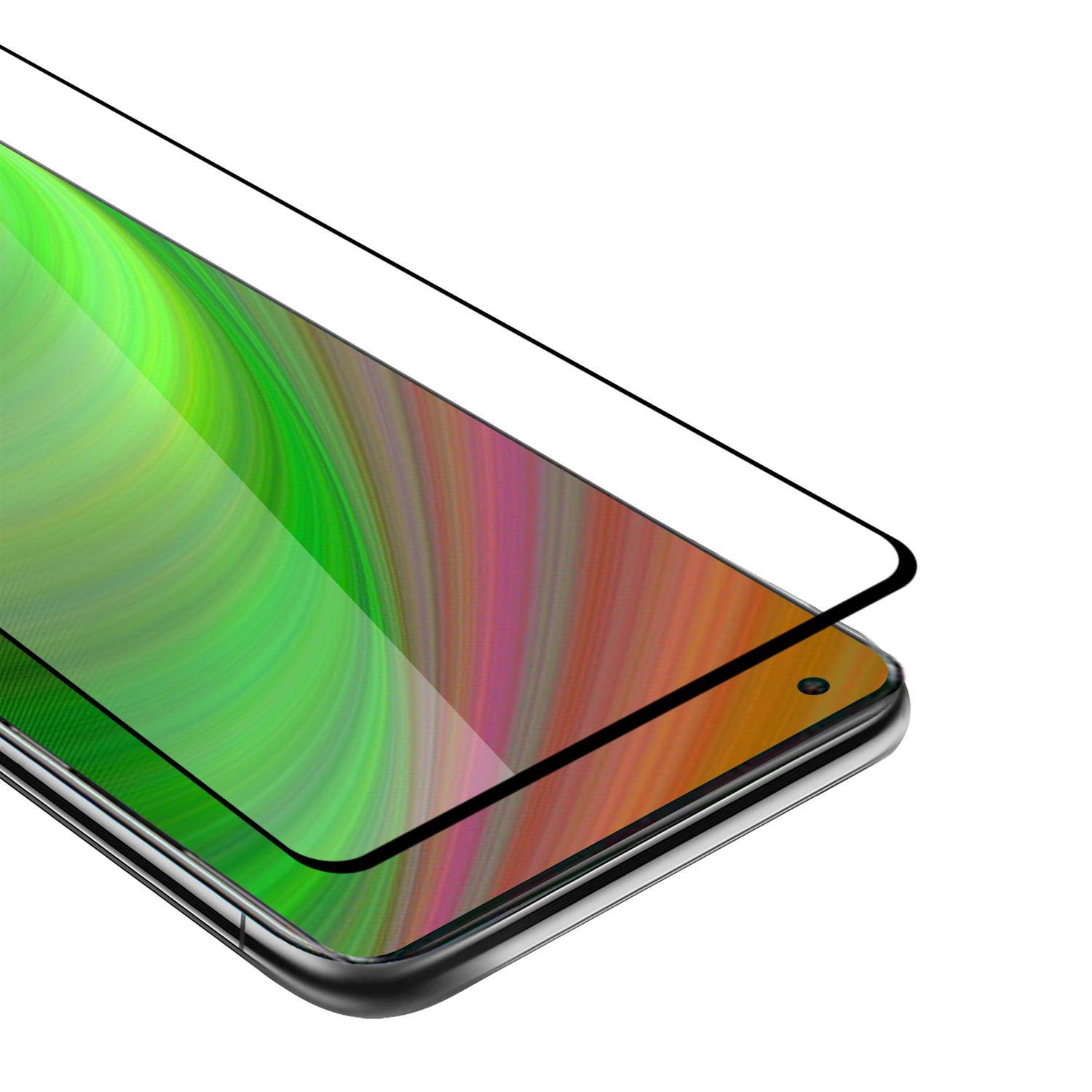 Cadorabo Panzerfolie für Oppo A53s Schutzfolie in Schwarz Vollbild Folie Tempered Display Schutzglas