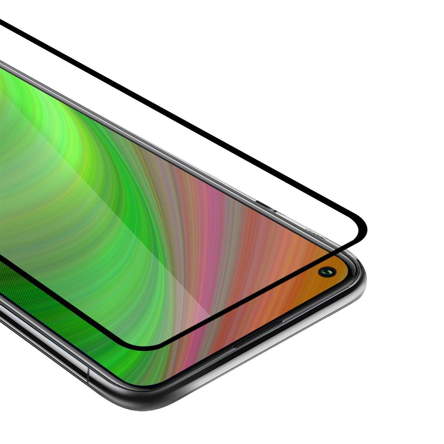 Cadorabo Panzerfolie für Motorola One Action Schutzfolie in Schwarz Vollbild Folie Tempered Display Schutzglas