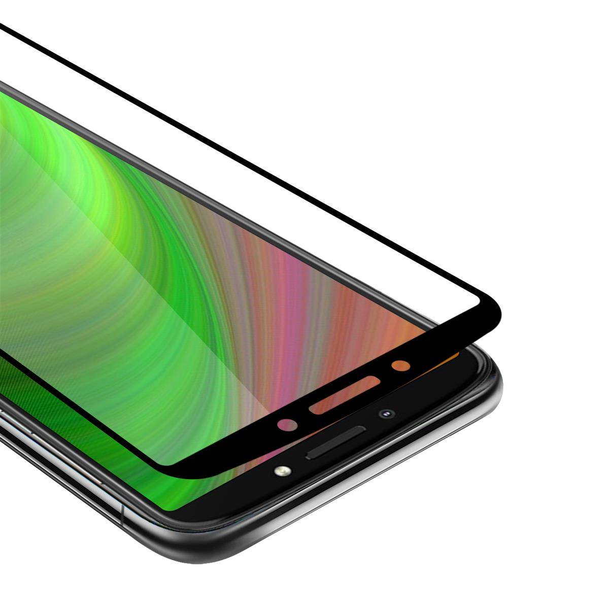Cadorabo Panzerfolie für Motorola Moto E5 Plus Schutzfolie in Schwarz Vollbild Folie Tempered Display Schutzglas