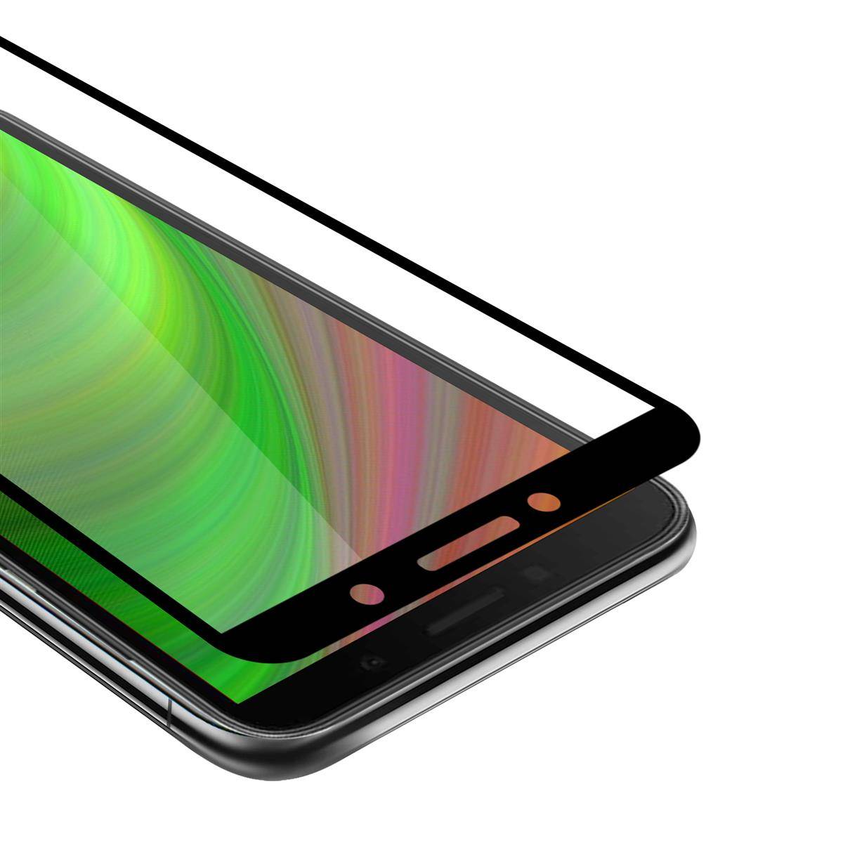 Cadorabo Panzerfolie für Huawei Y5p Schutzfolie in Schwarz Vollbild Folie Tempered Display Schutzglas