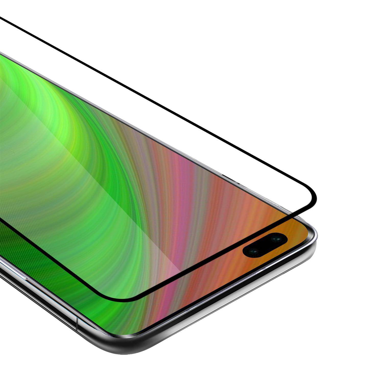 Cadorabo Panzerfolie für Honor 30s Schutzfolie in Schwarz Vollbild Folie Tempered Display Schutzglas