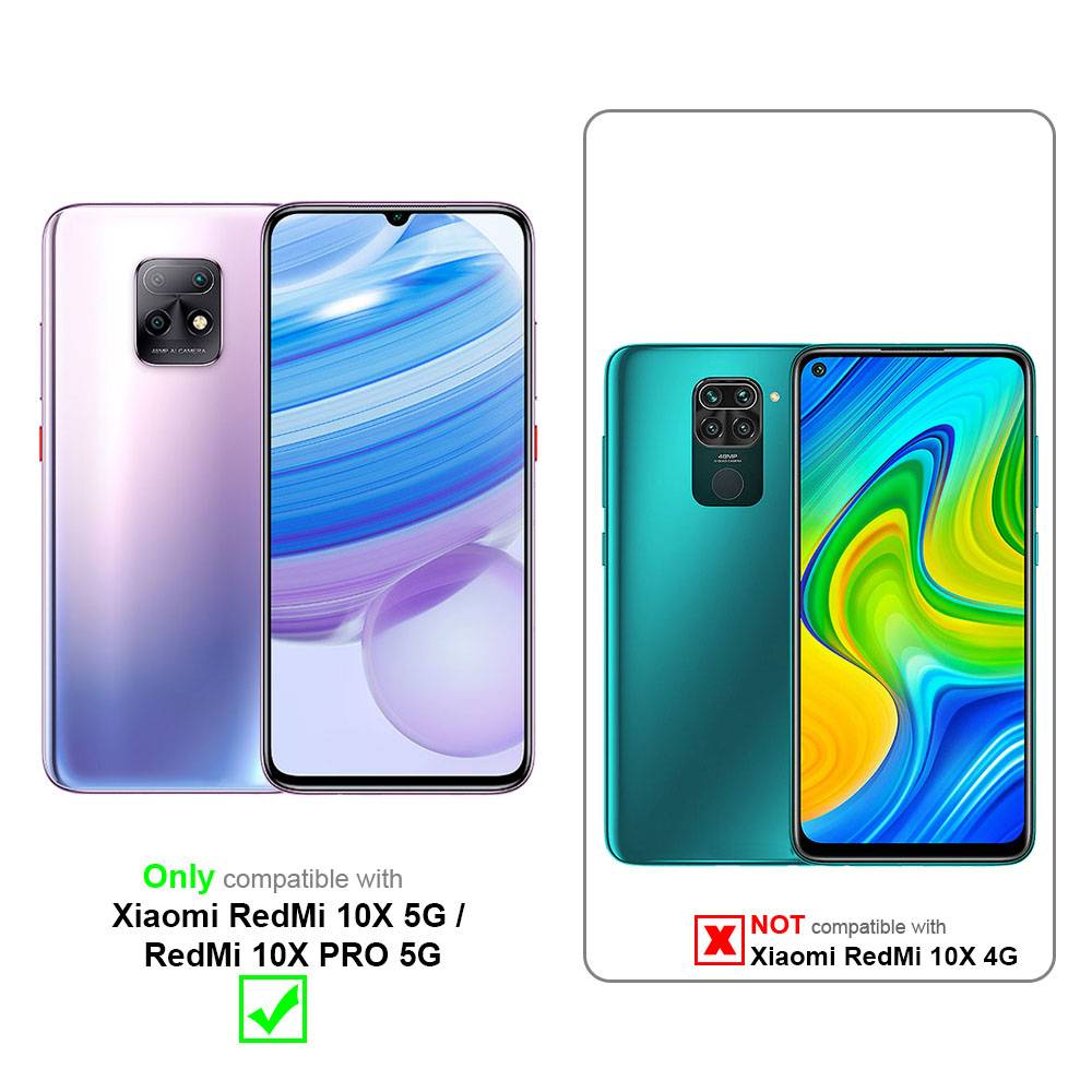 Cadorabo Panzer Folie für Xiaomi Redmi 10X 5G Schutzfolie in natur Gehärtetes Tempered Display-Schutzglas