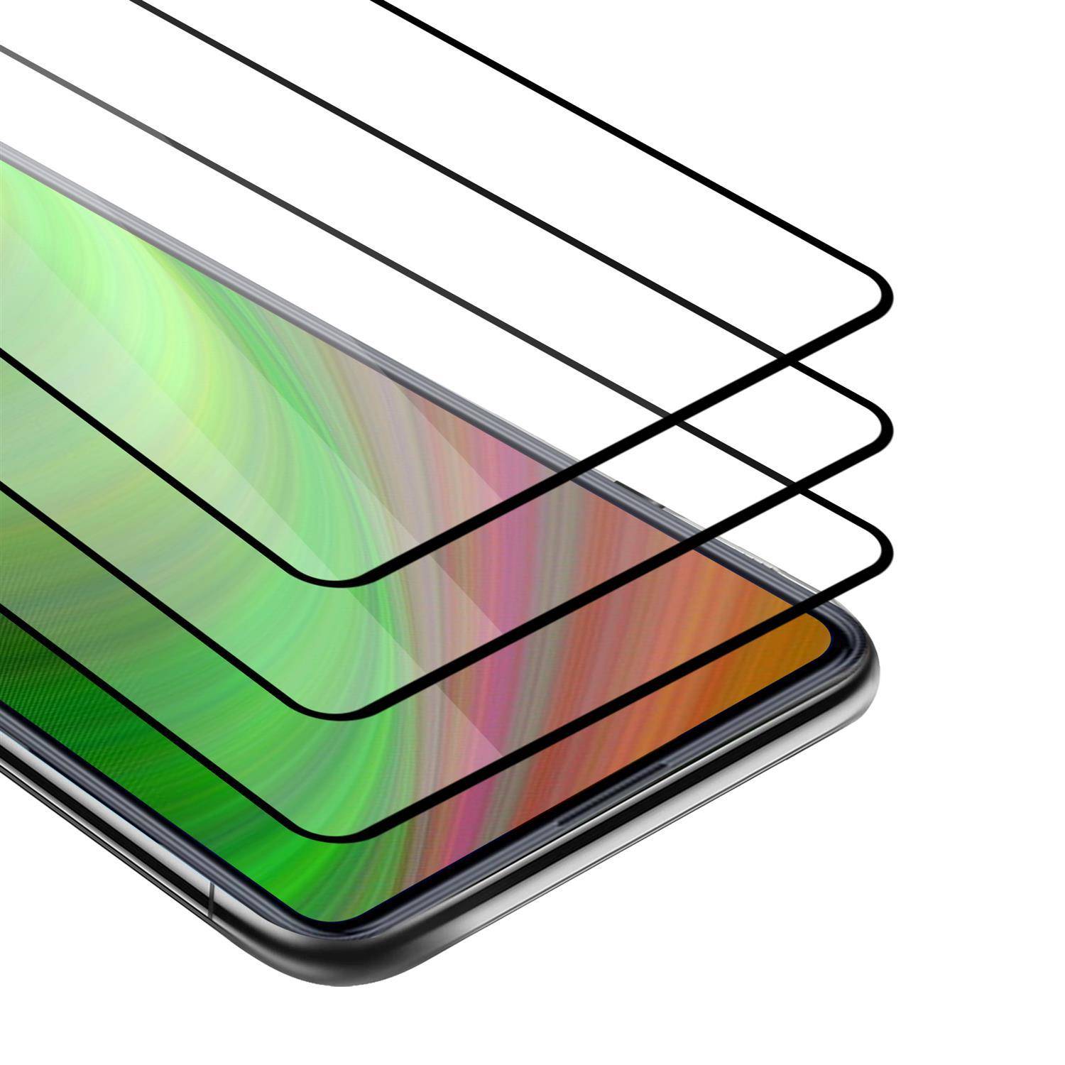 Cadorabo 3x Vollbild Panzer Folie für Xiaomi Poco F2 Pro Schutzfolie in Schwarz Tempered Display-Schutzglas