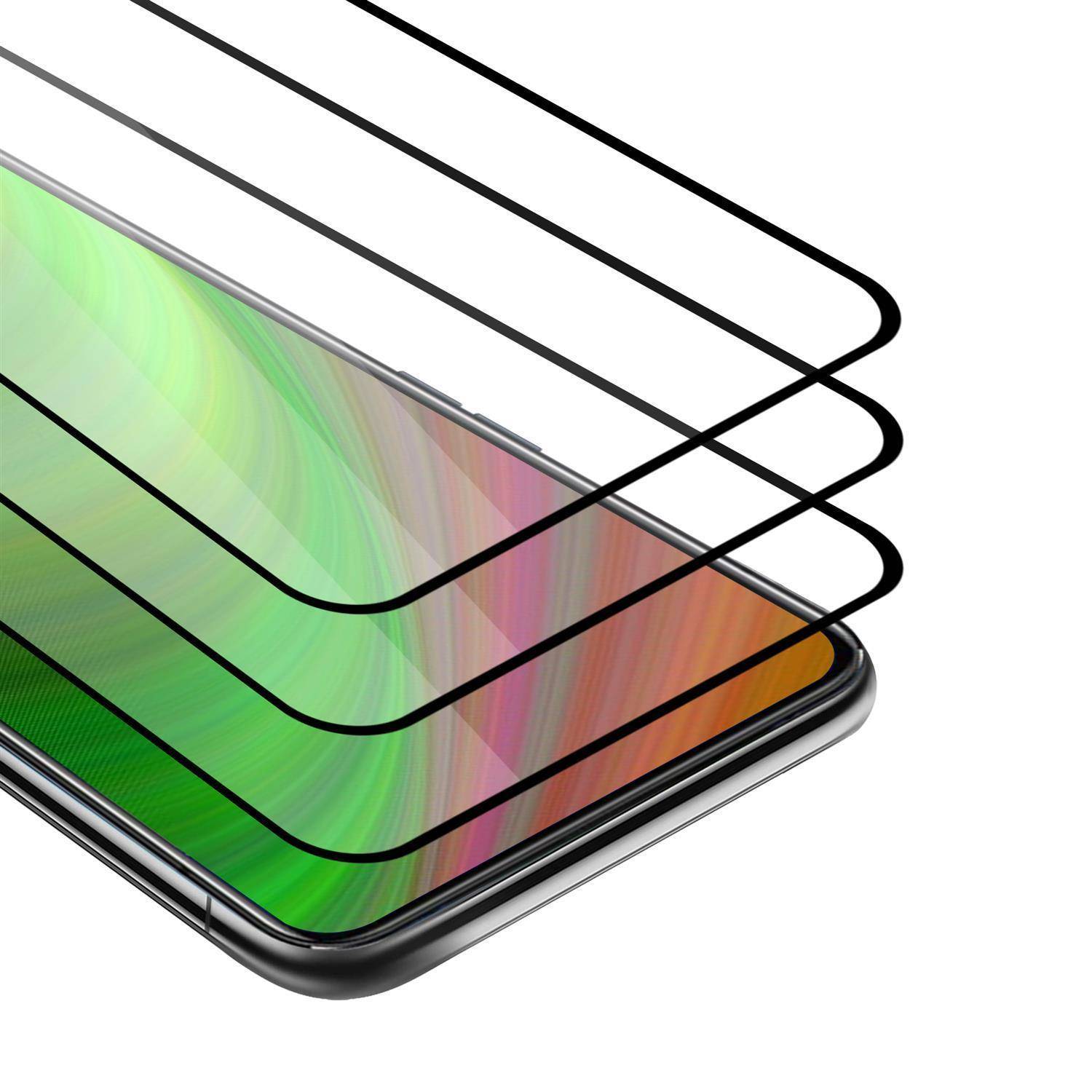 Cadorabo 3x Vollbild Panzer Folie für Oppo Reno2 Z Schutzfolie in Schwarz Tempered Display-Schutzglas