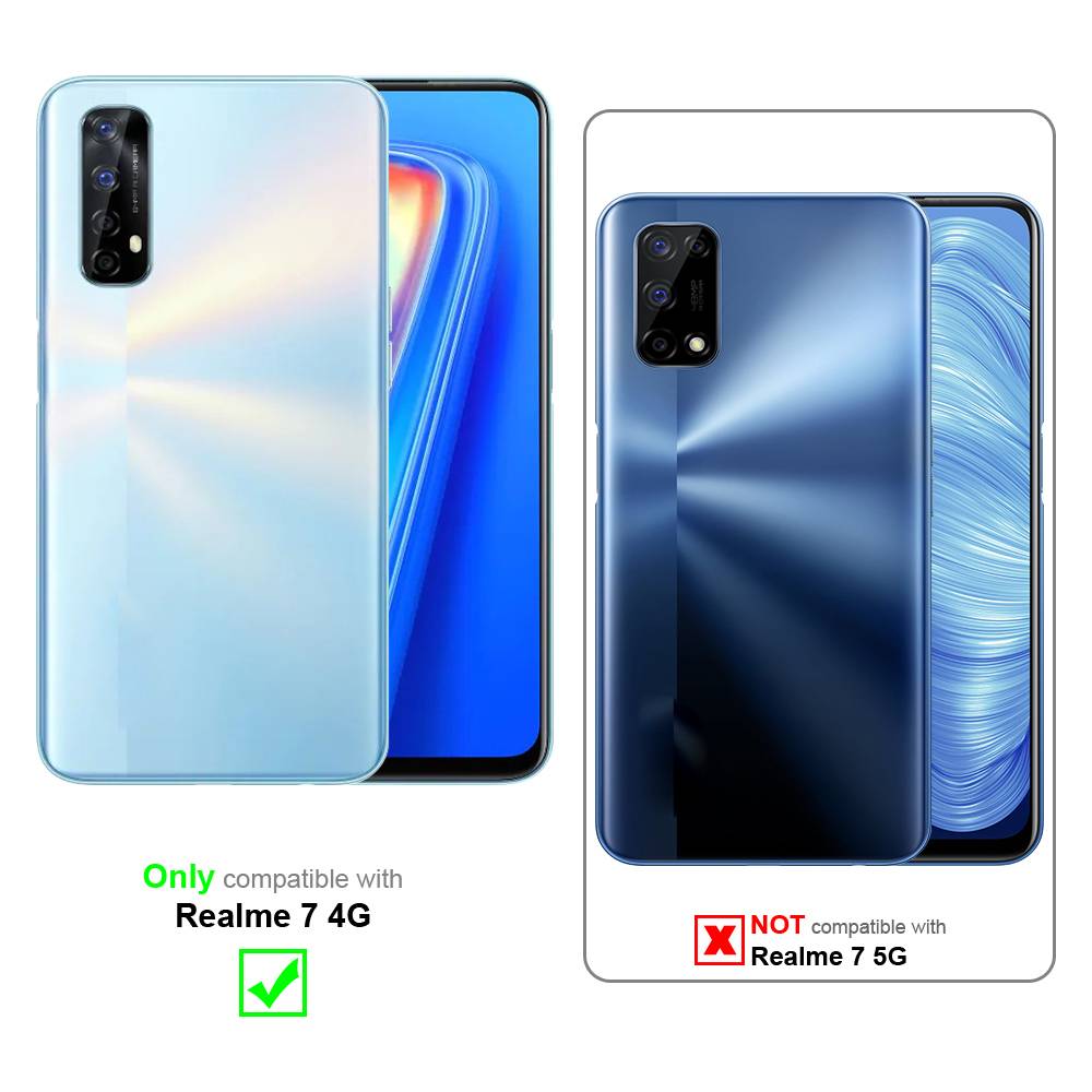 Cadorabo 3x Vollbild Panzer Folie für Oppo Realme 7 Schutzfolie in Schwarz Tempered Display-Schutzglas