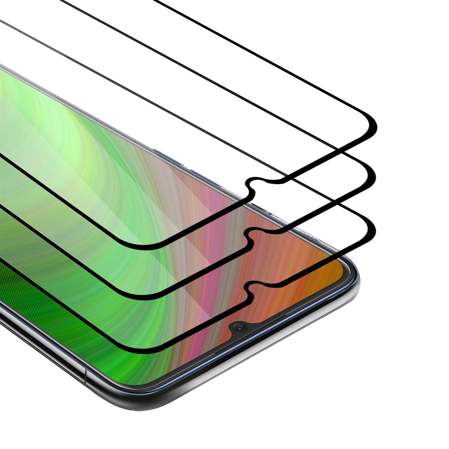 Cadorabo 3x Vollbild Panzer Folie für Oppo A91 Schutzfolie in Schwarz Tempered Display-Schutzglas