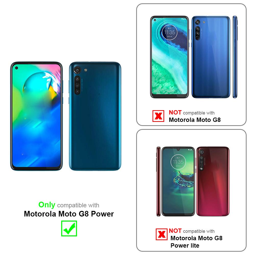 Cadorabo 3x Vollbild Panzer Folie für Motorola Moto G8 Power Schutzfolie in Schwarz Tempered Display-Schutzglas