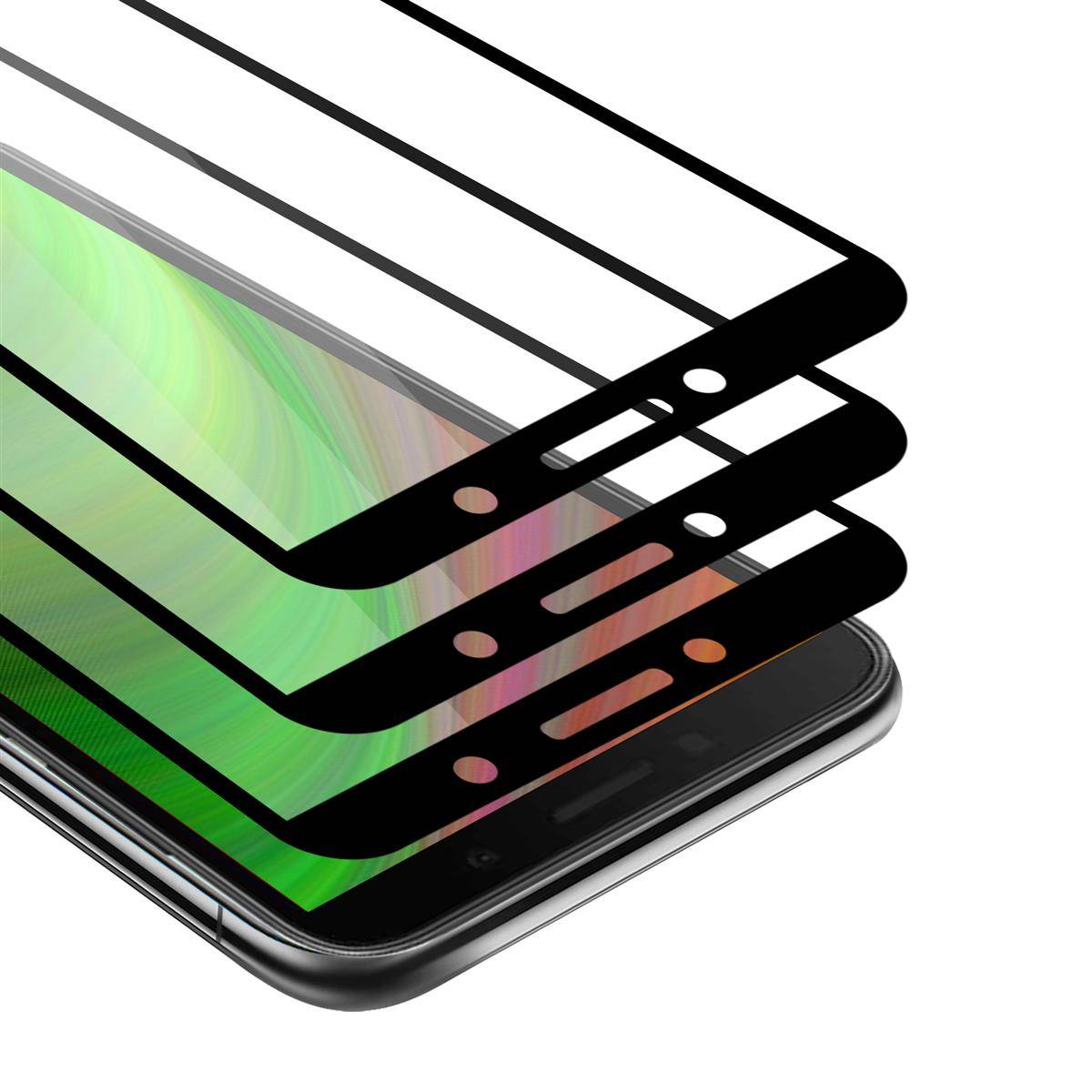 Cadorabo 3x Vollbild Panzer Folie für Huawei Y5p Schutzfolie in Schwarz Tempered Display-Schutzglas