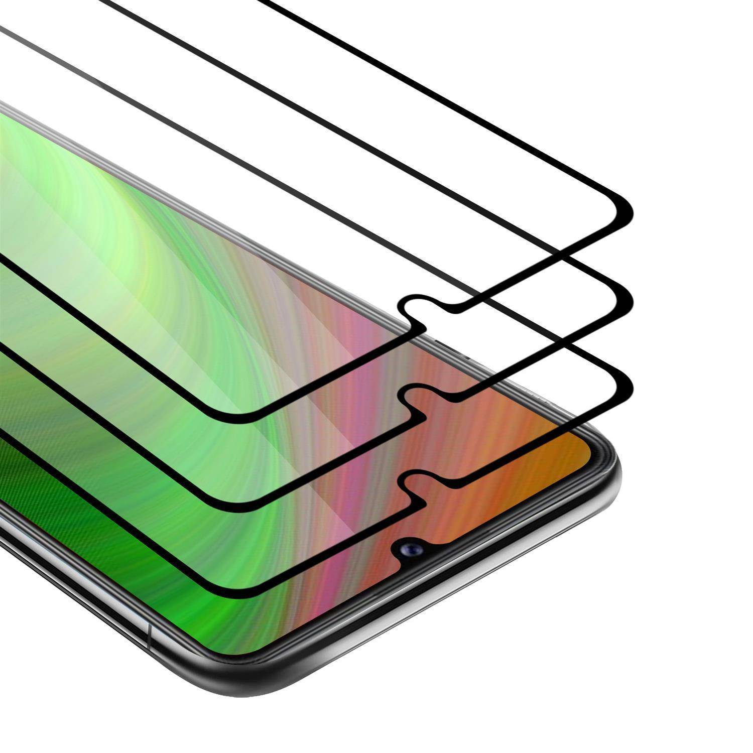 Cadorabo 3x Vollbild Panzer Folie für Huawei P Smart S Schutzfolie in Schwarz Tempered Display-Schutzglas