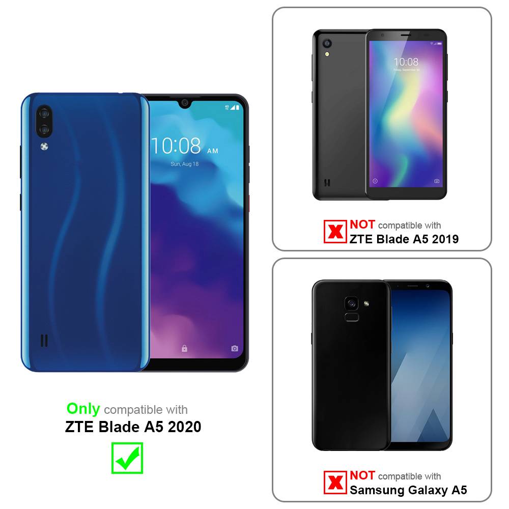 Cadorabo 3x Panzer Folie für ZTE Blade A5 2020 Schutzfolie in natur Folie Tempered Display-Schutzglas