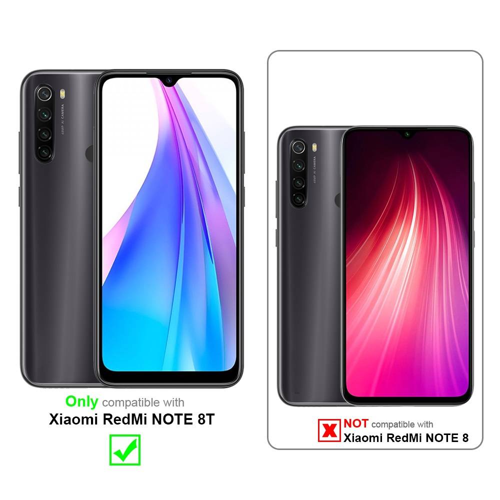 Cadorabo 3x Panzer Folie für Xiaomi Redmi Note 8T Schutzfolie in natur Folie Tempered Display-Schutzglas