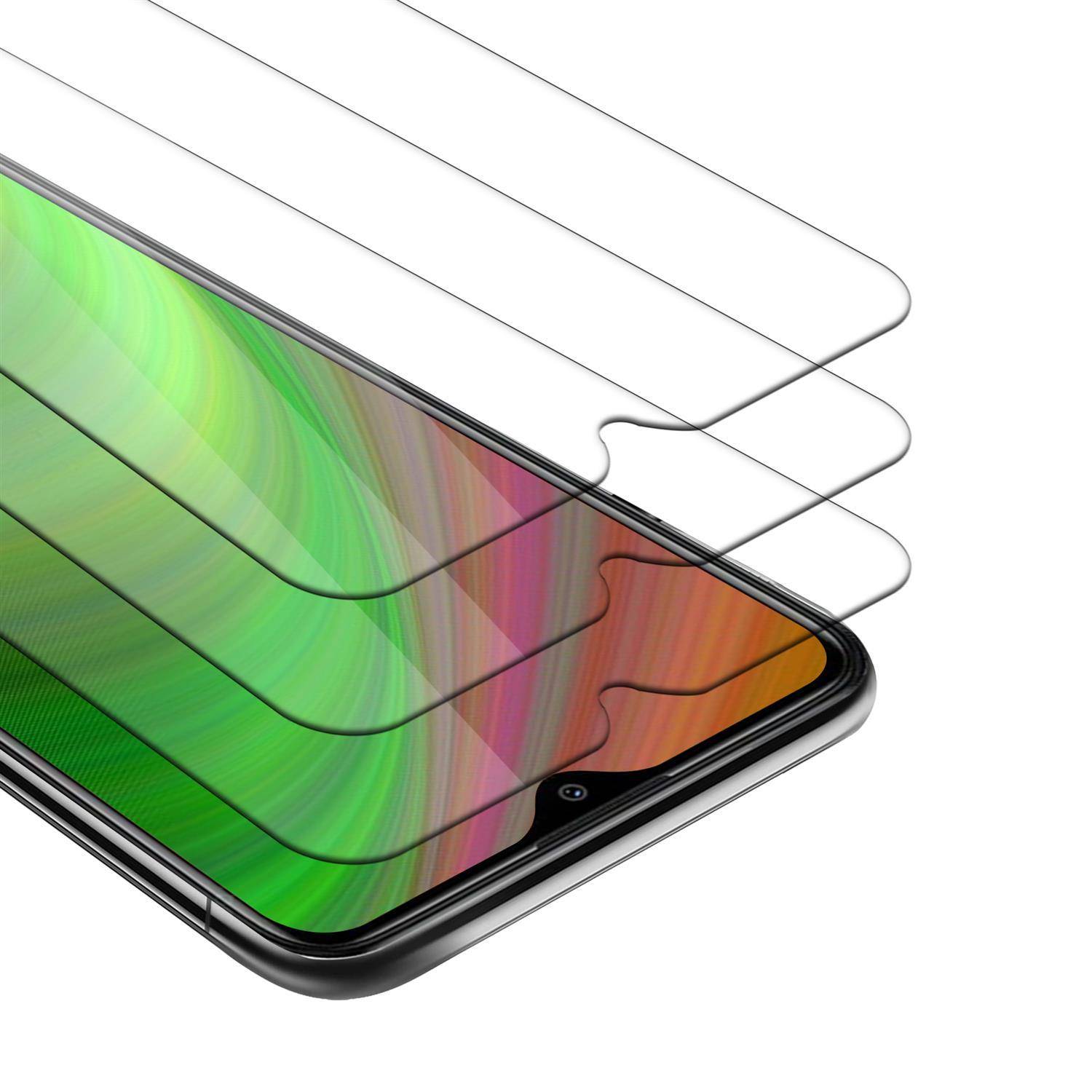 Cadorabo 3x Panzer Folie für Xiaomi Redmi 9 Schutzfolie in natur Folie Tempered Display-Schutzglas