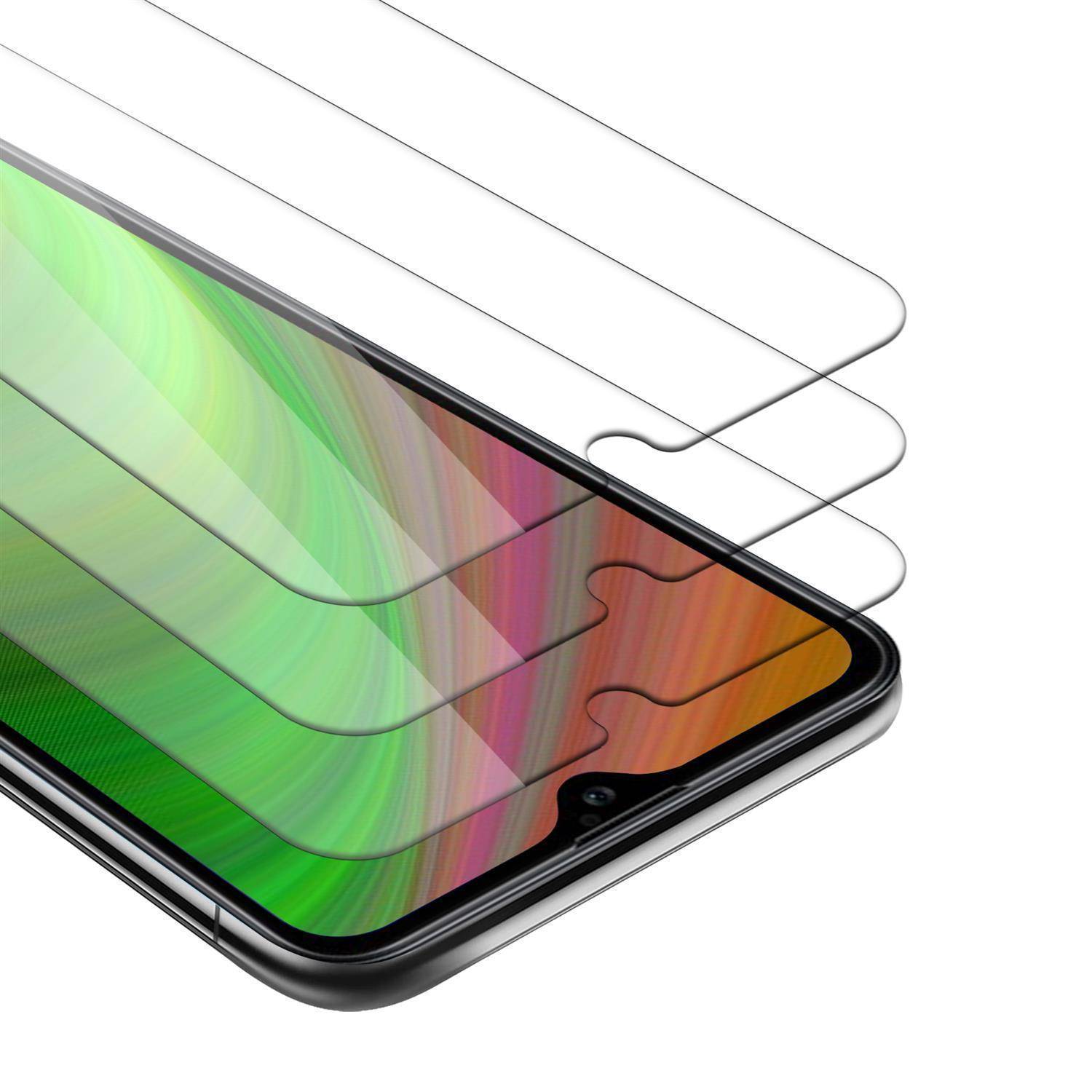 Cadorabo 3x Panzer Folie für Xiaomi Mi 9 Lite Schutzfolie in natur Folie Tempered Display-Schutzglas