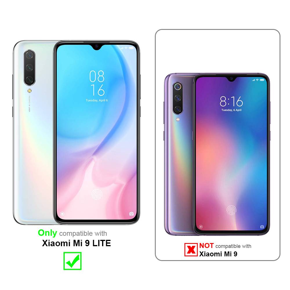 Cadorabo 3x Panzer Folie für Xiaomi Mi 9 Lite Schutzfolie in natur Folie Tempered Display-Schutzglas