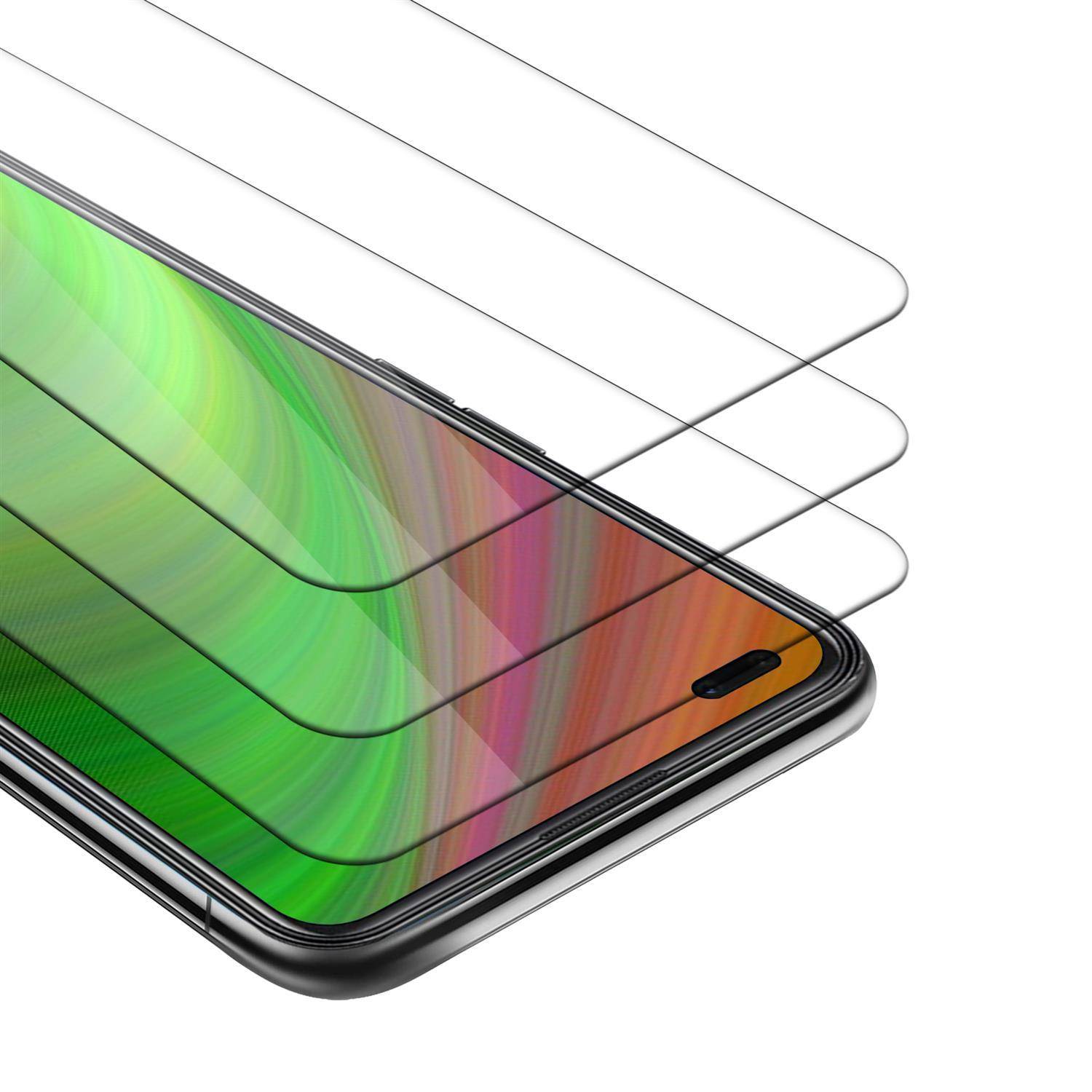 Cadorabo 3x Panzer Folie für Oppo Reno4 Schutzfolie in natur Folie Tempered Display-Schutzglas