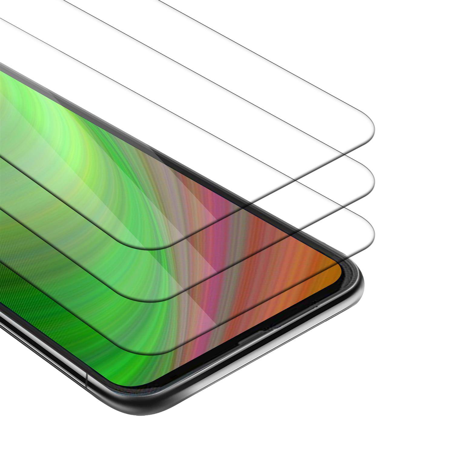 Cadorabo 3x Panzer Folie für Motorola One Fusion+ Schutzfolie in natur Folie Tempered Display-Schutzglas