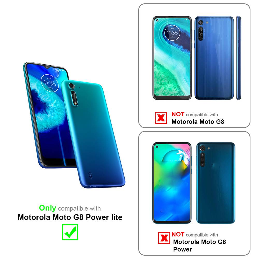 Cadorabo 3x Panzer Folie für Motorola Moto G8 Power Lite Schutzfolie in natur Folie Tempered Display-Schutzglas