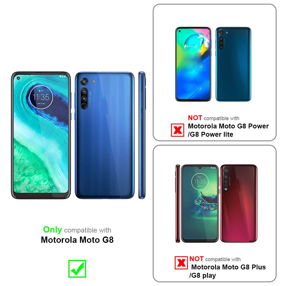 Cadorabo 3x Panzer Folie für Motorola Moto G8 Schutzfolie in natur Folie Tempered Display-Schutzglas