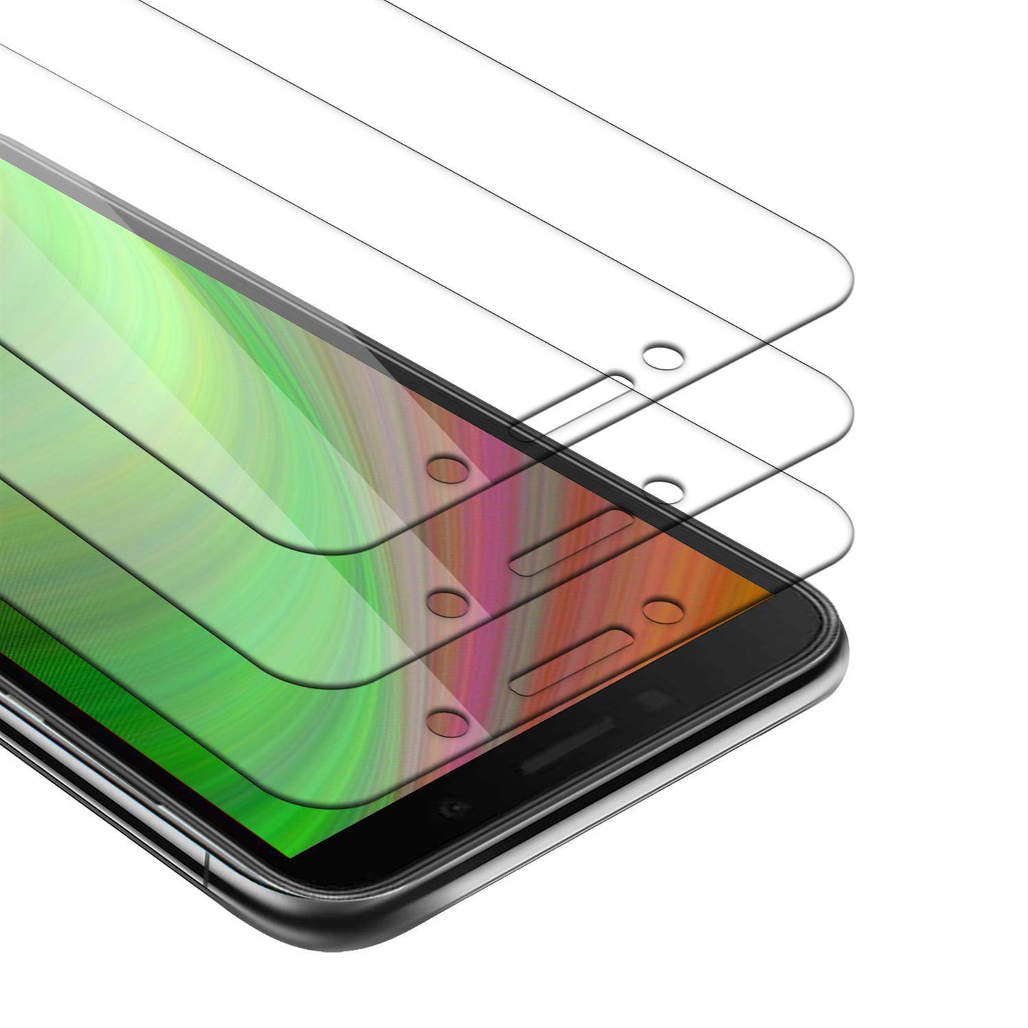 Cadorabo 3x Panzer Folie für Huawei Y5p Schutzfolie in natur Folie Tempered Display-Schutzglas