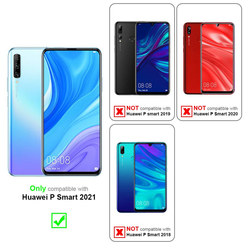 Cadorabo 3x Panzer Folie für Huawei P Smart 2021 Schutzfolie in natur Folie Tempered Display-Schutzglas