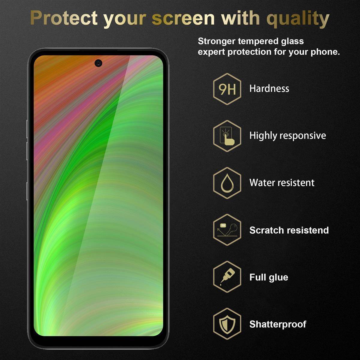 Cadorabo Panzerfolie für Samsung Galaxy S21 Plus Schutzfolie in Schwarz Vollbild Folie Tempered Display Schutzglas