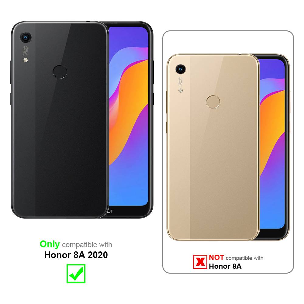 Cadorabo Panzerfolie für Honor 8A 2020 Schutzfolie in Schwarz Vollbild Folie Tempered Display Schutzglas