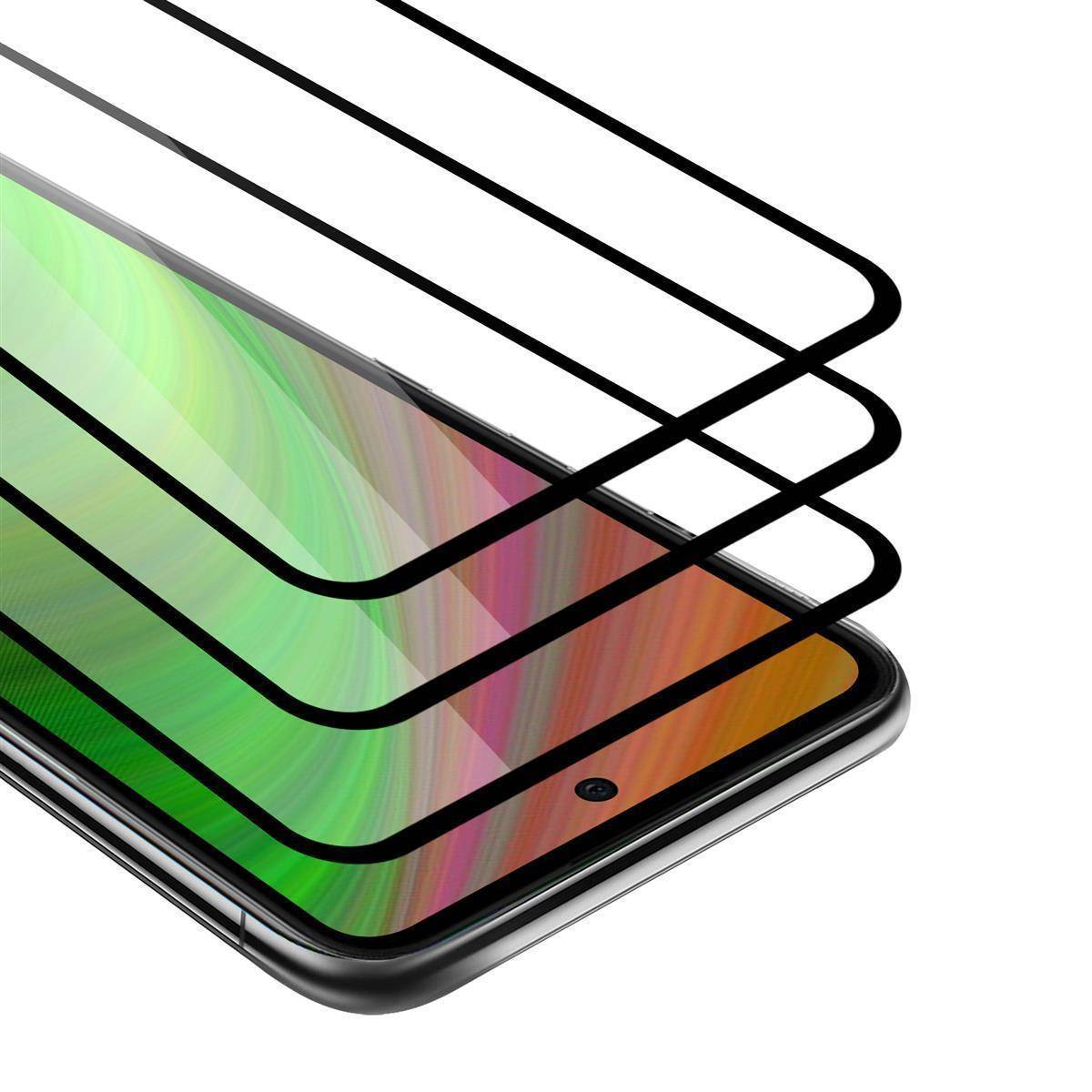 Cadorabo 3x Vollbild Panzer Folie für LG K52 Schutzfolie in Schwarz Tempered Display-Schutzglas