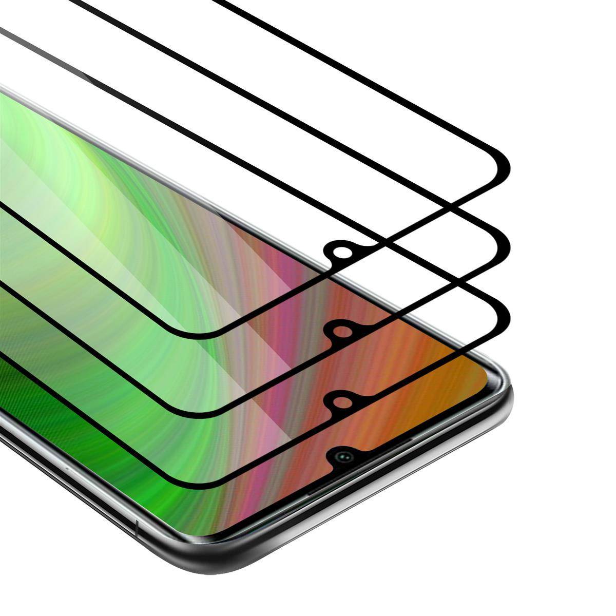 Cadorabo 3x Vollbild Panzer Folie für Xiaomi Mi Note 10 Schutzfolie in Schwarz Tempered Display-Schutzglas