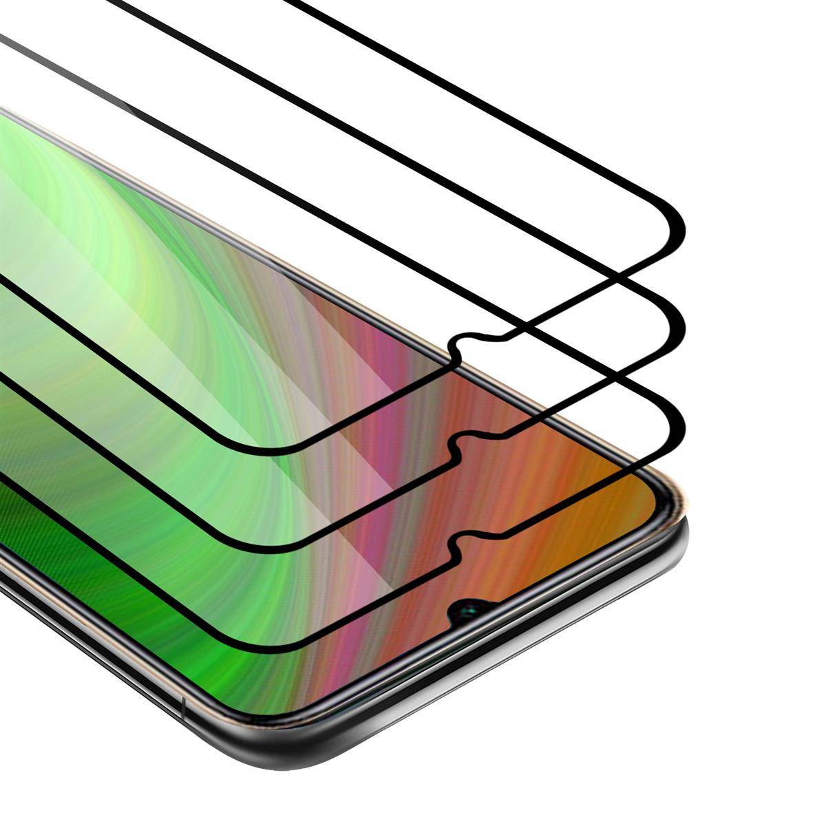 Cadorabo 3x Vollbild Panzer Folie für Xiaomi Redmi 10X 5G Schutzfolie in Schwarz Tempered Display-Schutzglas