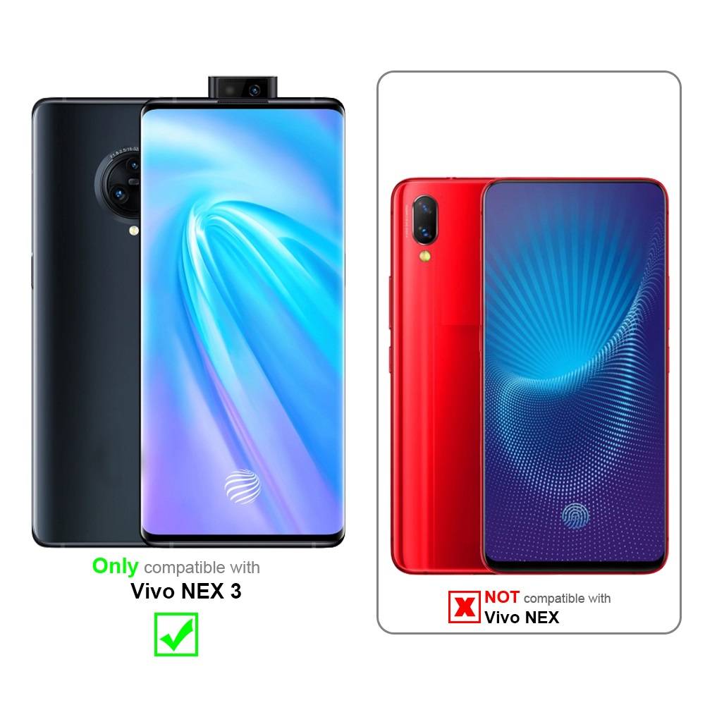 Cadorabo 3x Vollbild Panzer Folie für Vivo Nex 3 Schutzfolie in Schwarz Tempered Display-Schutzglas