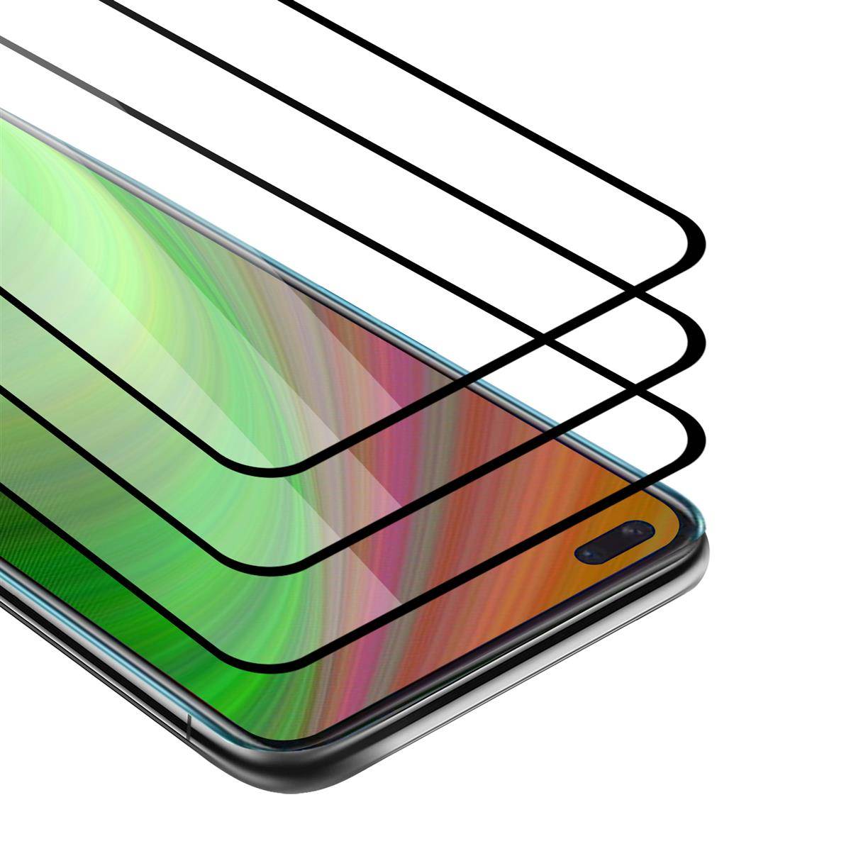 Cadorabo 3x Vollbild Panzer Folie für OnePlus Nord Schutzfolie in Schwarz Tempered Display-Schutzglas