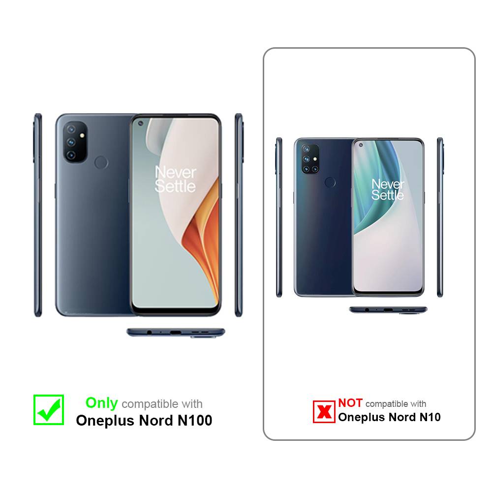 Cadorabo 3x Vollbild Panzer Folie für OnePlus Nord N100 Schutzfolie in Schwarz Tempered Display-Schutzglas