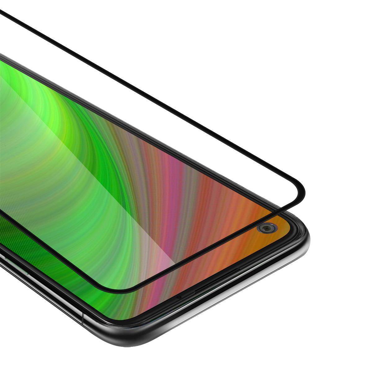 Cadorabo Panzerfolie für Google Pixel 4a Schutzfolie in Schwarz Vollbild Folie Tempered Display Schutzglas