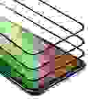Cadorabo 3x Vollbild Panzer Folie für Google Pixel 4a Schutzfolie in Schwarz Tempered Display-Schutzglas
