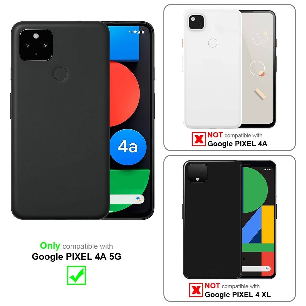 Cadorabo 3x Vollbild Panzer Folie für Google Pixel 4a 5G Schutzfolie in Schwarz Tempered Display-Schutzglas
