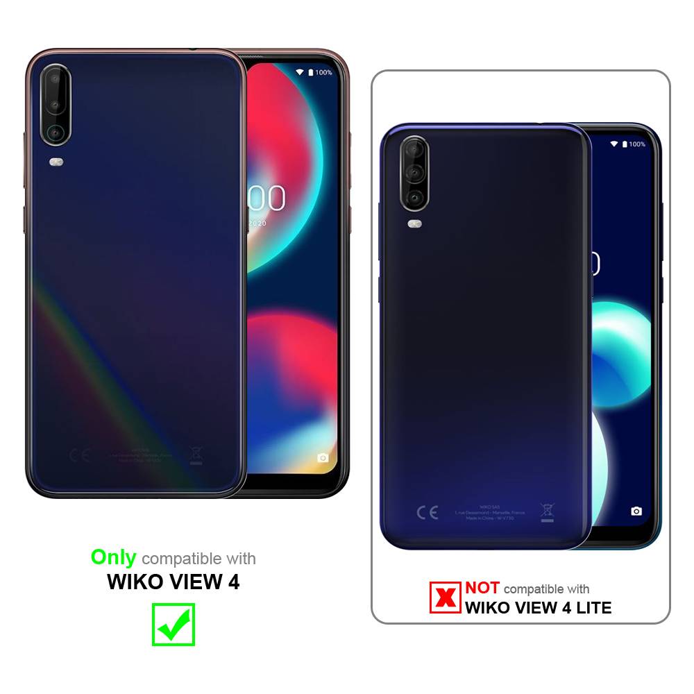 Cadorabo 3x Vollbild Panzer Folie für Wiko View4 Schutzfolie in Schwarz Tempered Display-Schutzglas