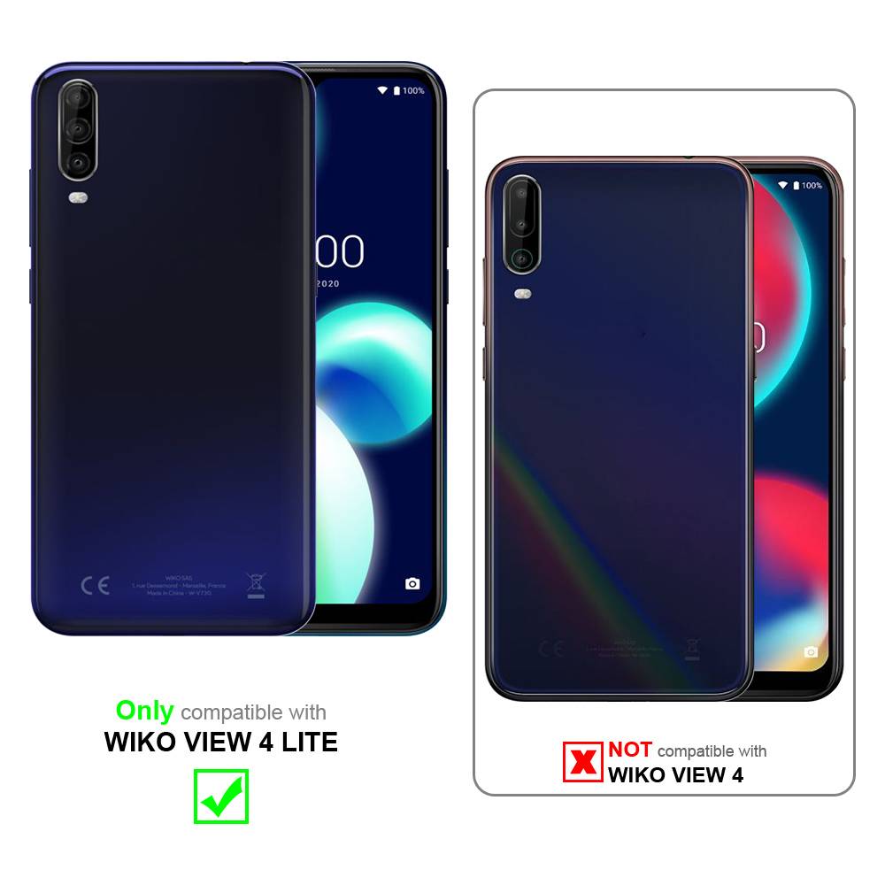 Cadorabo Panzerfolie für Wiko View4 Lite Schutzfolie in Schwarz Vollbild Folie Tempered Display Schutzglas