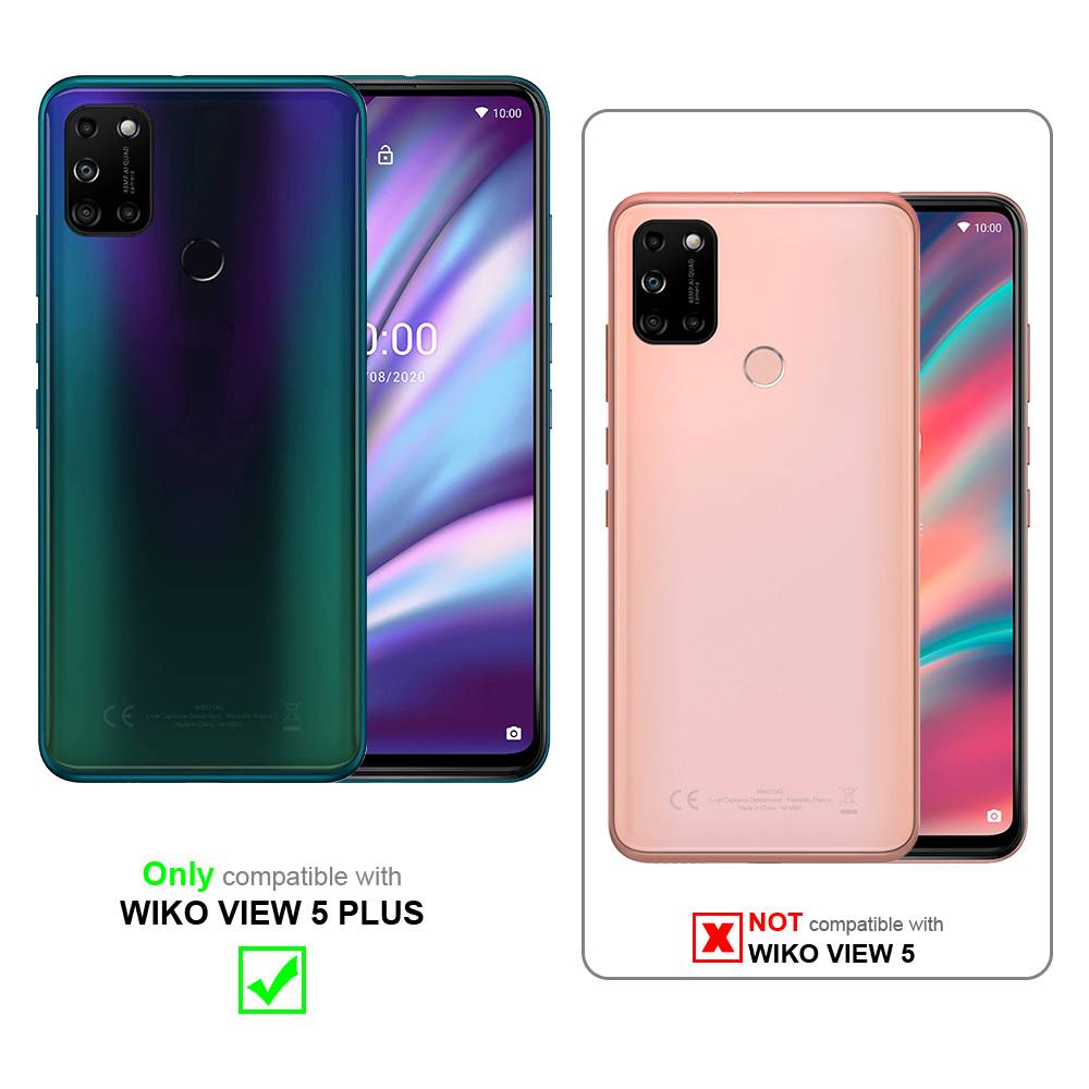 Cadorabo 3x Vollbild Panzer Folie für Wiko View5 Plus Schutzfolie in Schwarz Tempered Display-Schutzglas