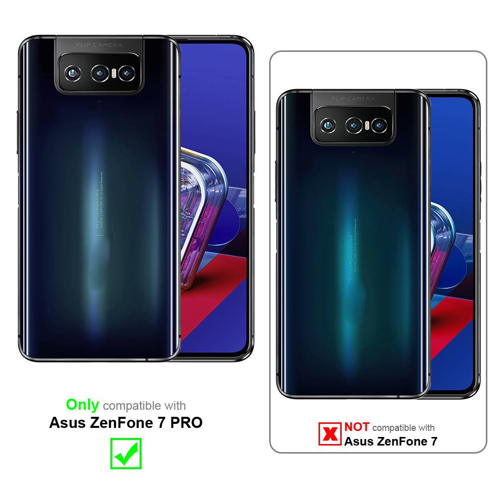 Cadorabo Panzerfolie für Asus ZenFone 7 Pro Schutzfolie in Schwarz Vollbild Folie Tempered Display Schutzglas