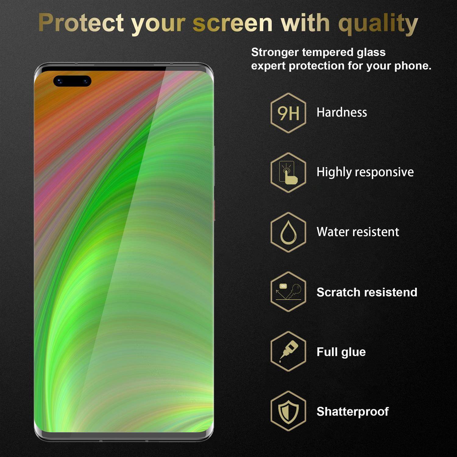 Cadorabo Panzer Folie für Huawei Mate 40 Pro Schutzfolie in natur Gehärtetes Tempered Display-Schutzglas