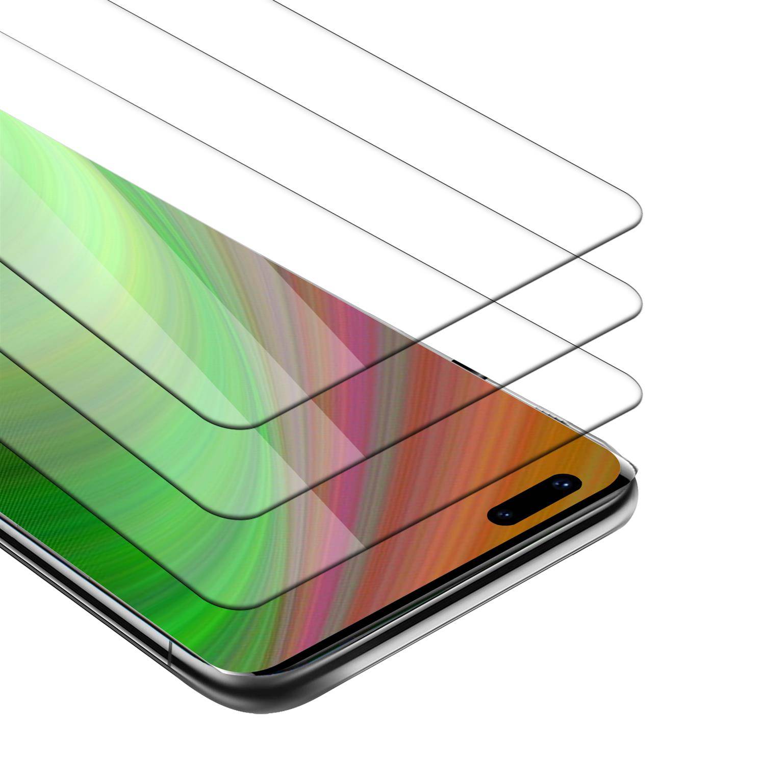 Cadorabo 3x Panzer Folie für Huawei Mate 40 Pro Schutzfolie in natur Folie Tempered Display-Schutzglas