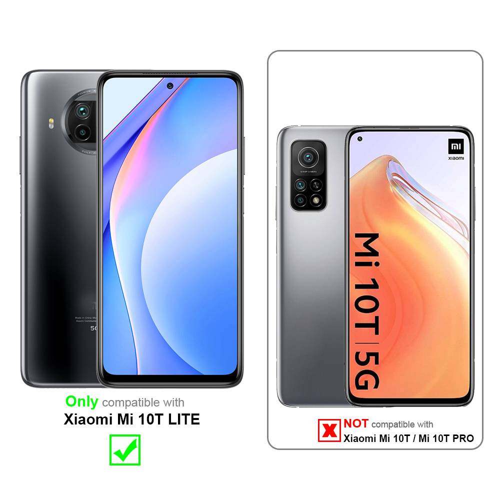 Cadorabo 3x Panzer Folie für Xiaomi Mi 10T Lite Schutzfolie in Transparent Folie Tempered Display-Schutzglas