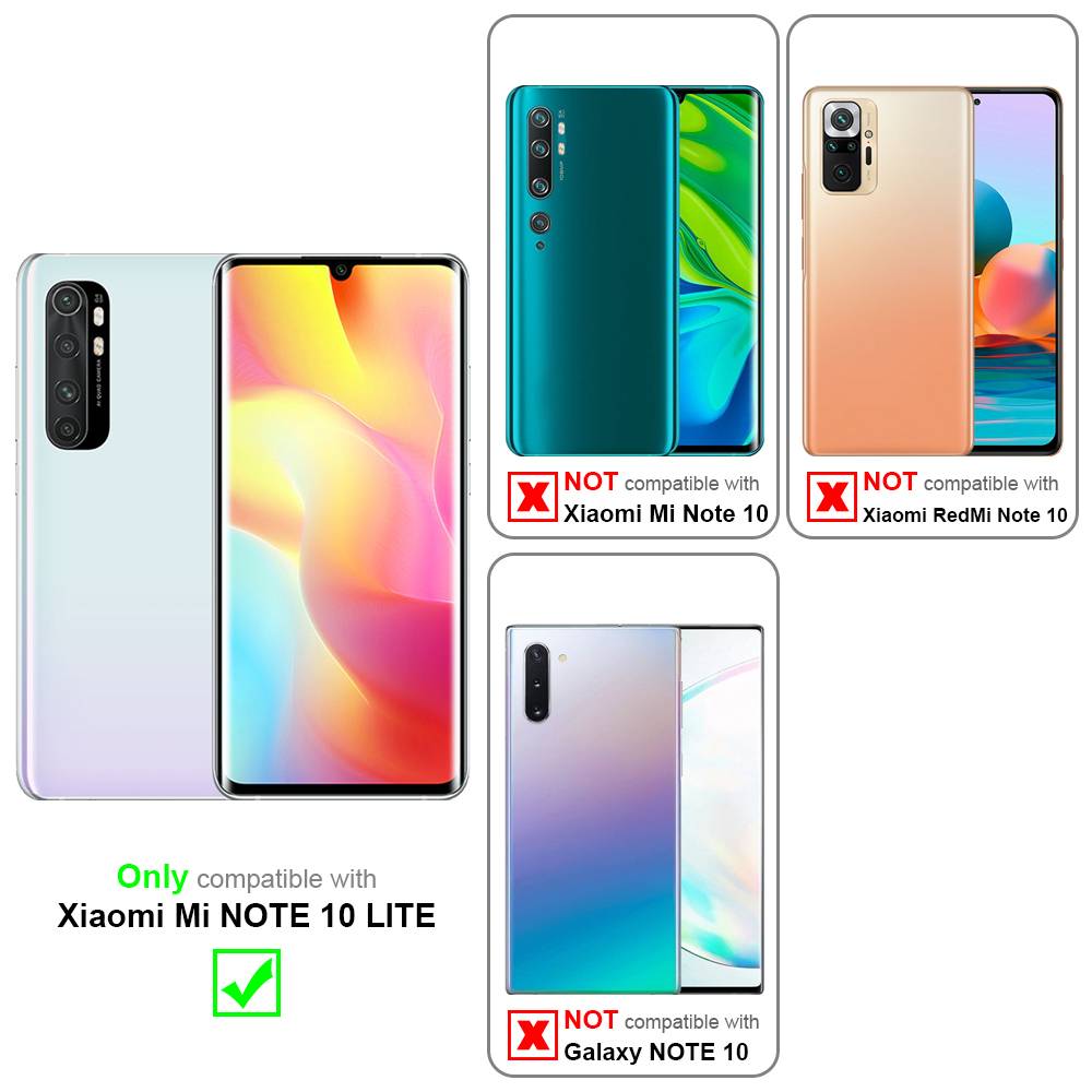 Cadorabo Panzer Folie für Xiaomi Mi Note 10 Lite Schutzfolie in natur Gehärtetes Tempered Display-Schutzglas