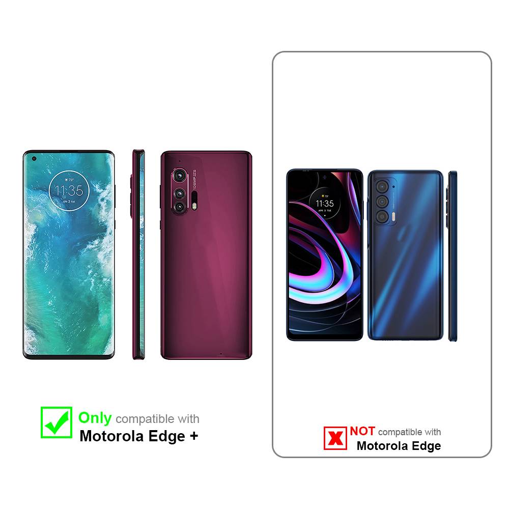 Cadorabo 3x Panzer Folie für Motorola Edge+ Schutzfolie in natur Folie Tempered Display-Schutzglas