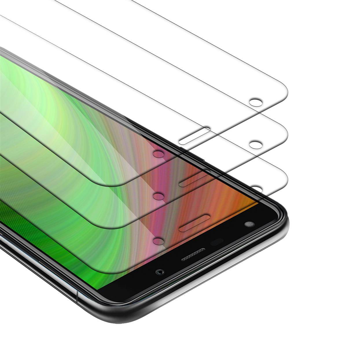 Cadorabo 3x Panzer Folie für Wiko Y61 Schutzfolie in natur Folie Tempered Display-Schutzglas