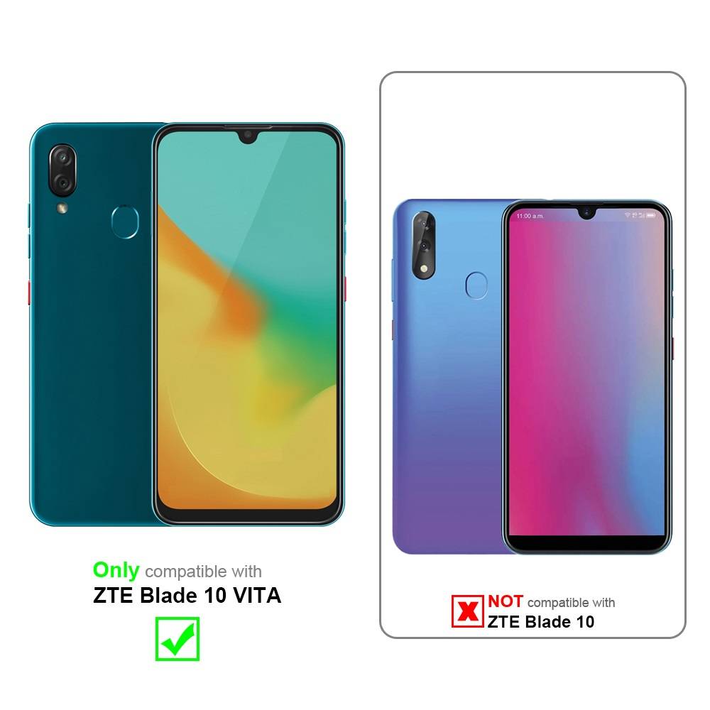 Cadorabo Panzer Folie für ZTE Blade 10 Vita Schutzfolie in natur Gehärtetes Tempered Display-Schutzglas