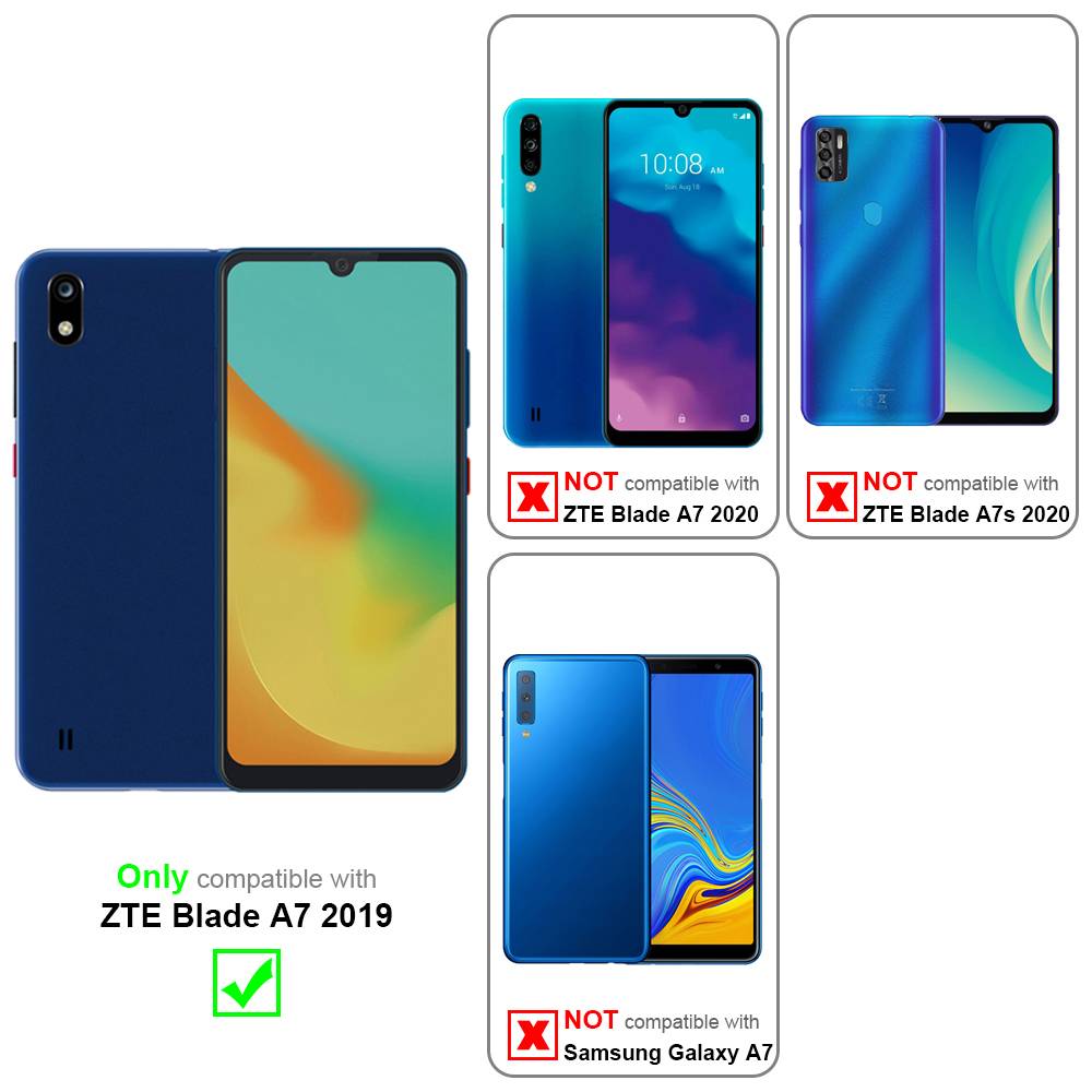 Cadorabo Panzer Folie für ZTE Blade A7 2019 Schutzfolie in natur Gehärtetes Tempered Display-Schutzglas