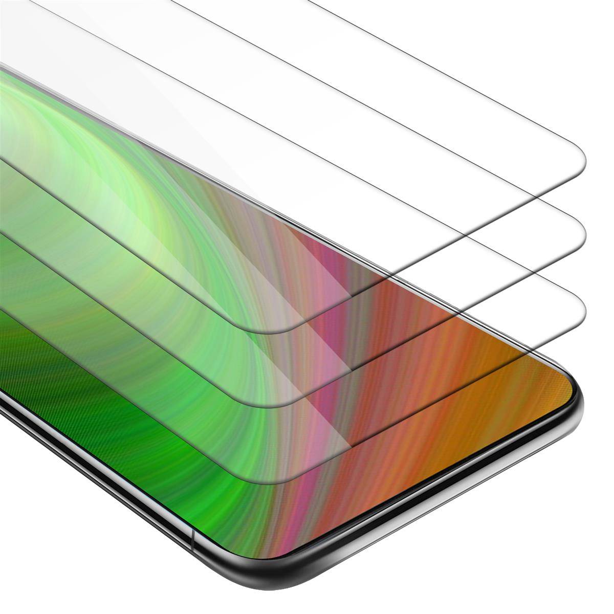 Cadorabo 3x Panzer Folie für Samsung Galaxy A90 5G Schutzfolie in natur Folie Tempered Display-Schutzglas